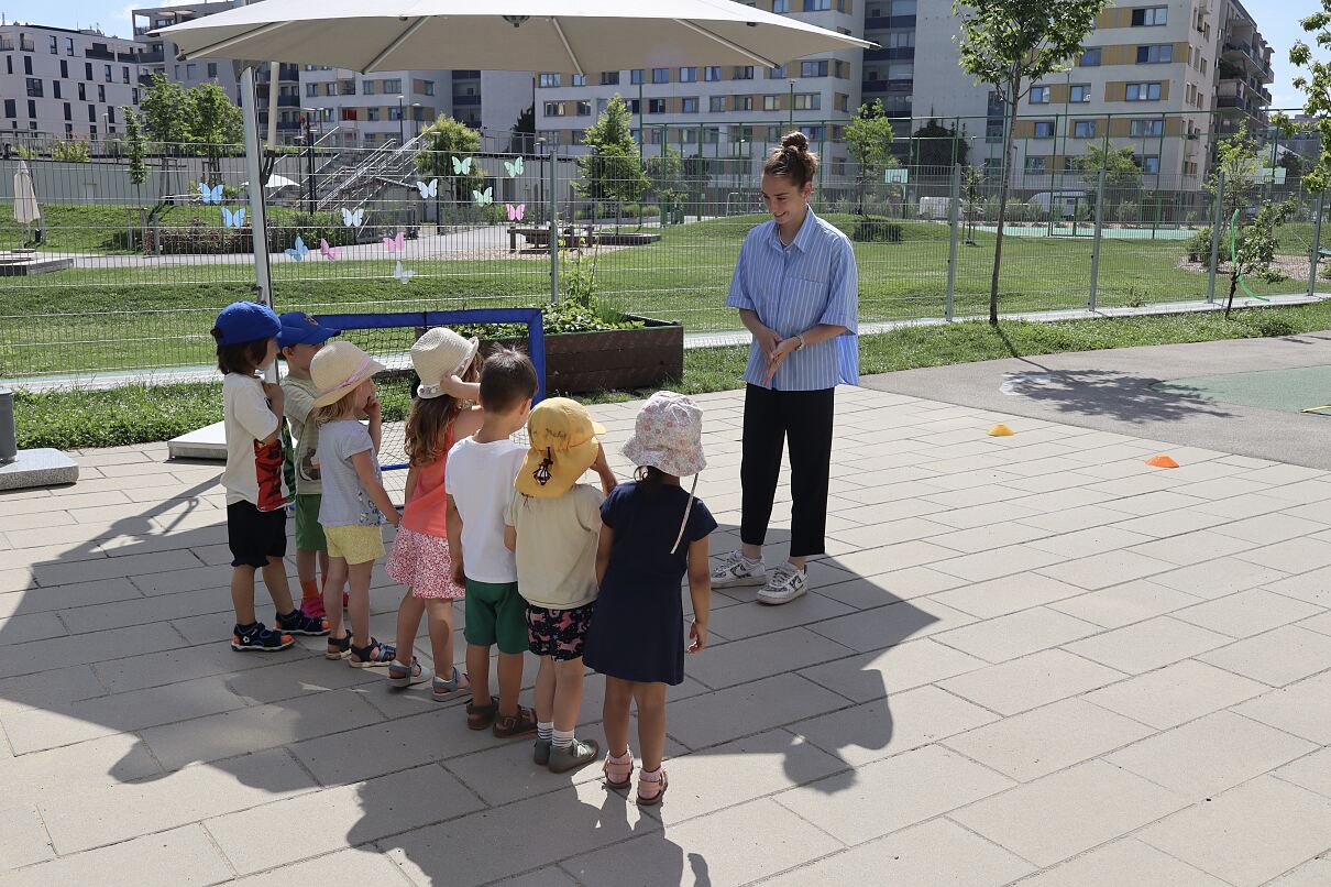 Michela Croatto im Kindergarten Lucia