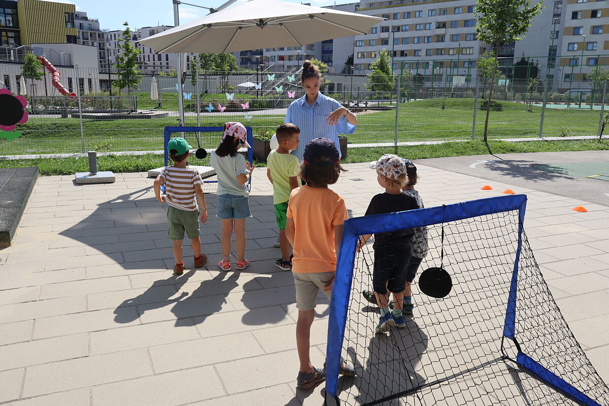 Michela Croatto im Kindergarten Lucia